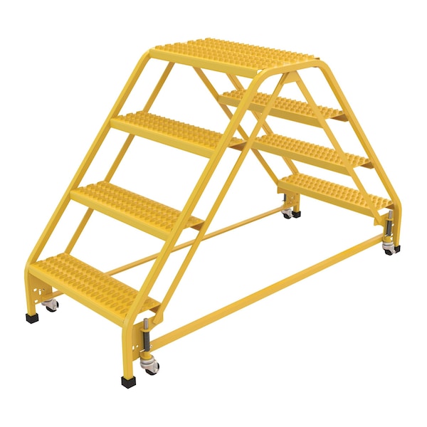 3.33 ft Grip Strut Steel Stepladder W/ Casters